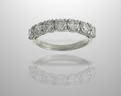 7 Stone Multi Shape Wedding Ring - 950 Platinum / 9.00 US | Wedding ring  10k, Eternity ring diamond, Eternity ring