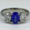 Oval Sapphire & Diamond Three stone ring
